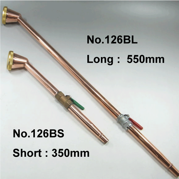 Copper watering nozzle with cock " Size  350mm :  No.126BS  / Size 550mm : No.126BL  " 