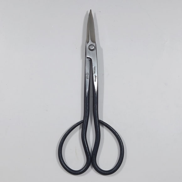 All hand-made bonsai trimming Scissors with Shinogi - white steel - (KANESHIN) " Length 180mm" No.302