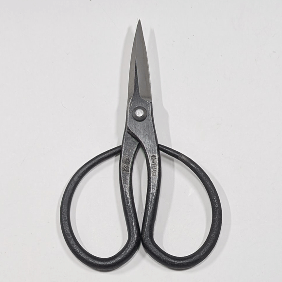 All hand-made bonsai mini trimming scissors with Shinogi - blue steel - (KANESHIN) " Length 125mm" No.27C