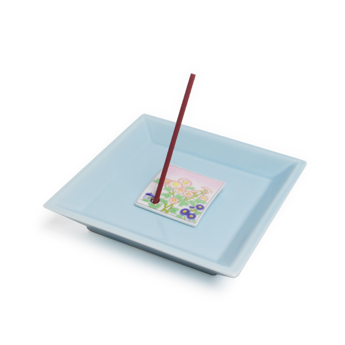 Square Porcelain Incense Tray CREAM