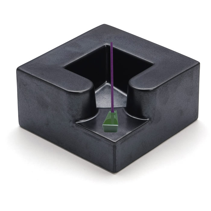 Block incense burner Black