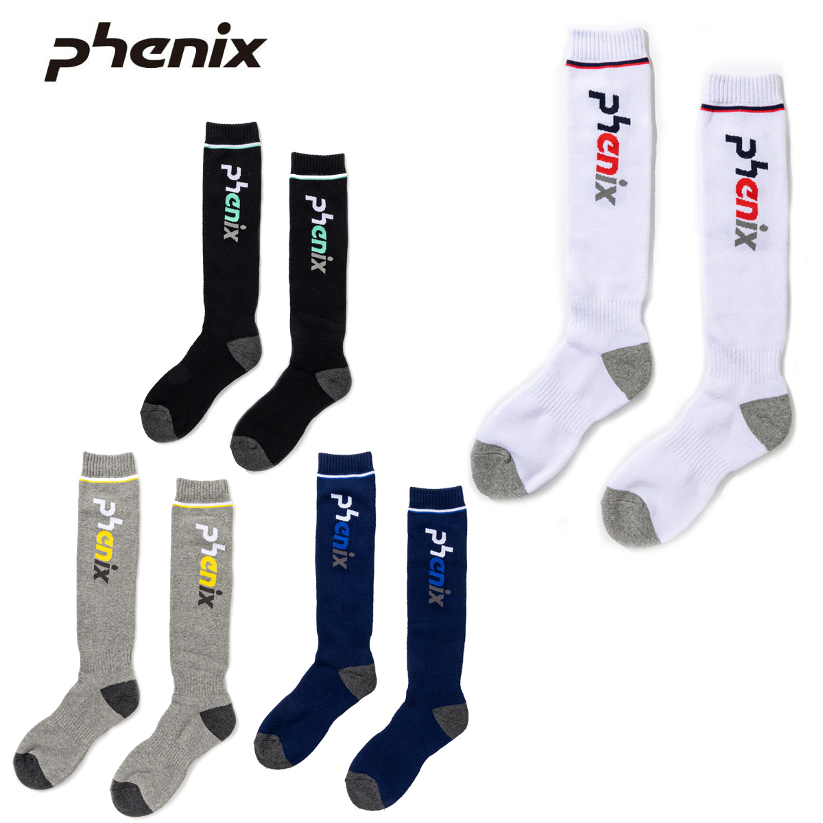 〔AA〕PHENIX〔Men's Socks〕＜2026＞ESM25SO10 / Color Block Logo Ski Socks