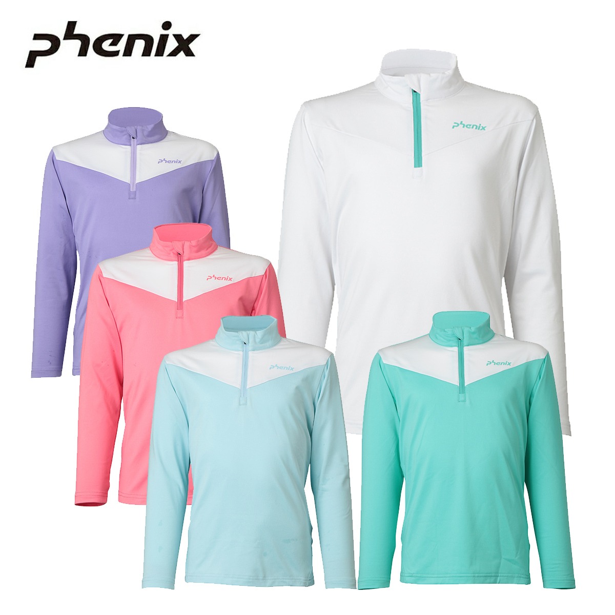 PHENIX〔內衣 兒童 少年〕＜2026＞ESG25LS90 / Color Block 1/2 Zip Tee