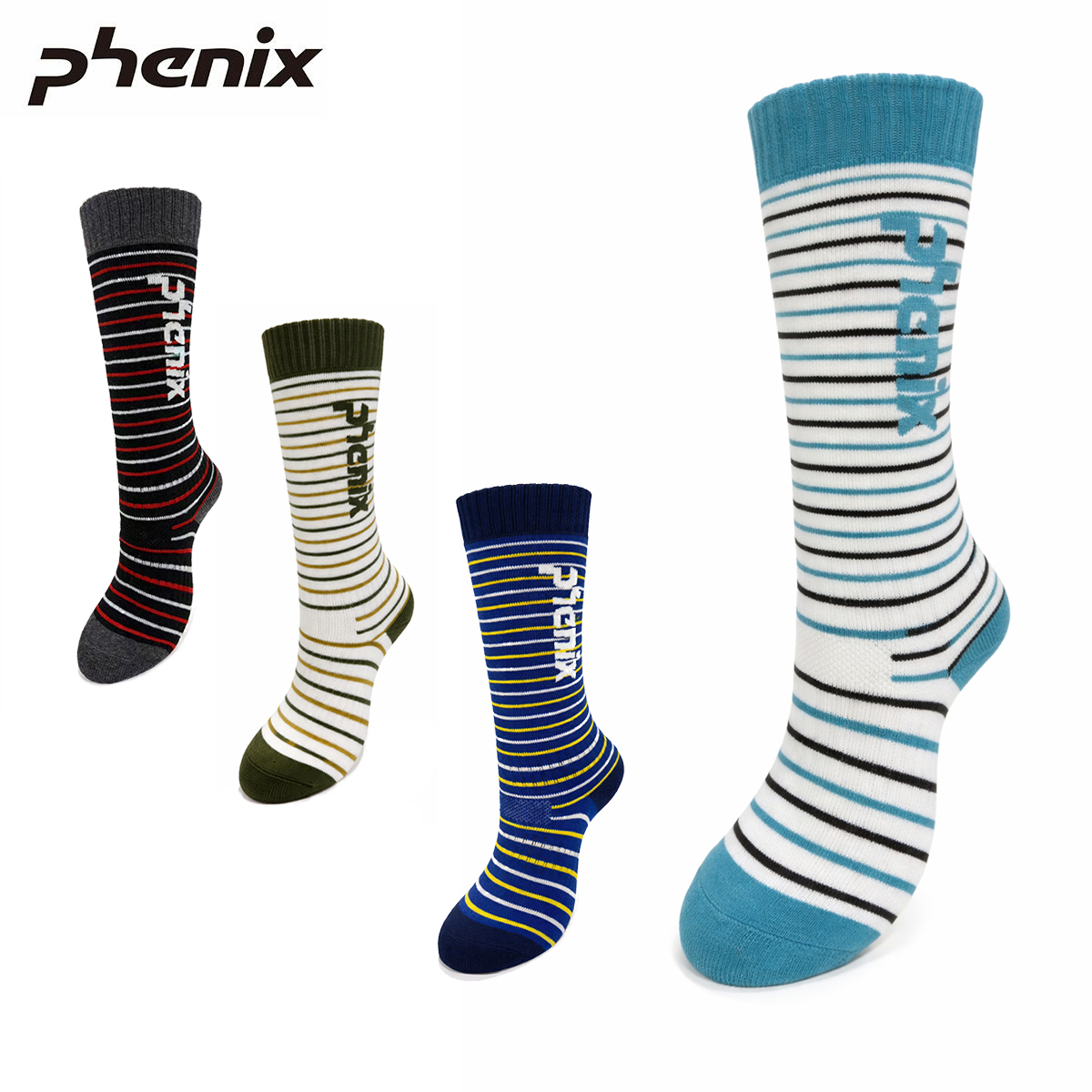 〔AA〕PHENIX〔Kids Socks〕＜2026＞ESB25SO81 / Multi Border Ski Socks