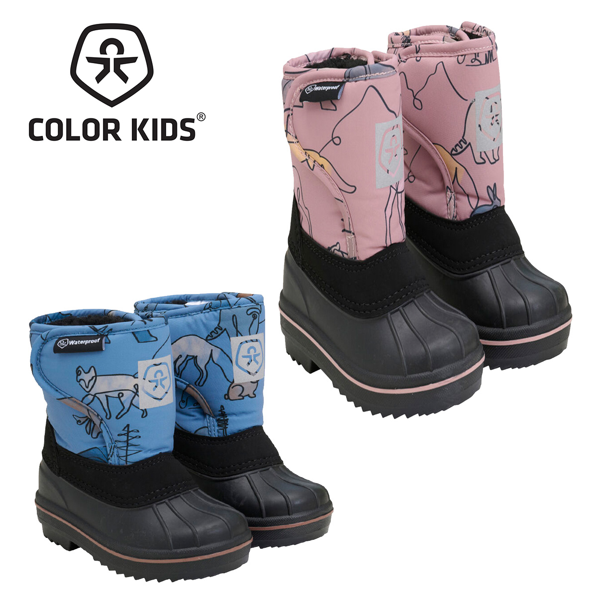 〔AA〕COLOR KIDS〔Kids Snowshoes〕＜2026＞760220 Boots w. wool ＆ WP AOP