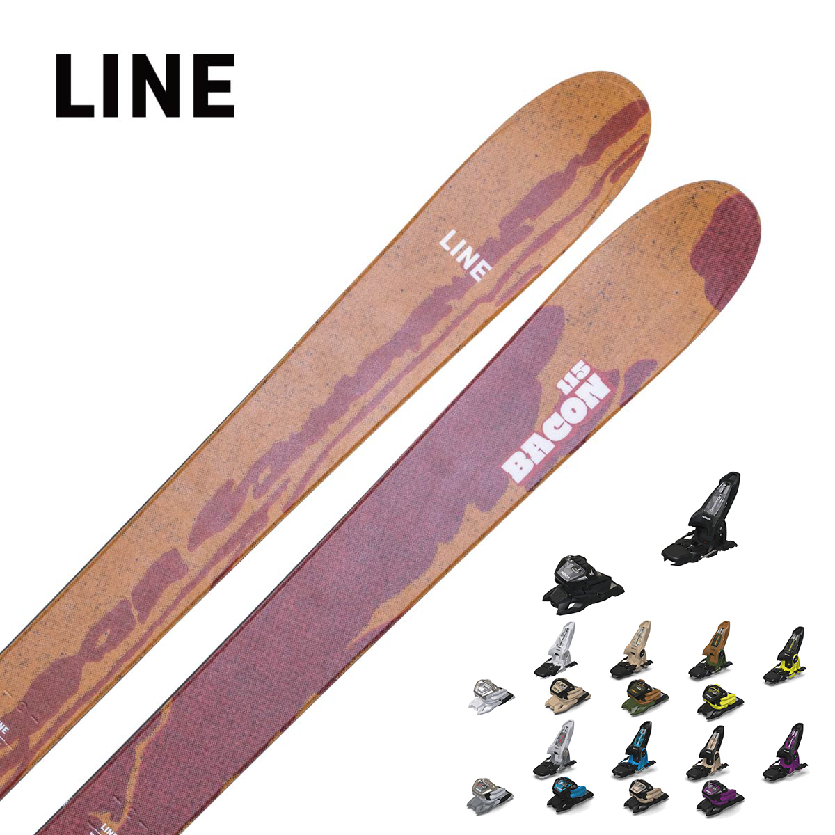 【特殊原因不能发海外】LINE〔滑雪板〕＜2026＞BACON 115 [LN2509270] + MARKER GRIFFON 13