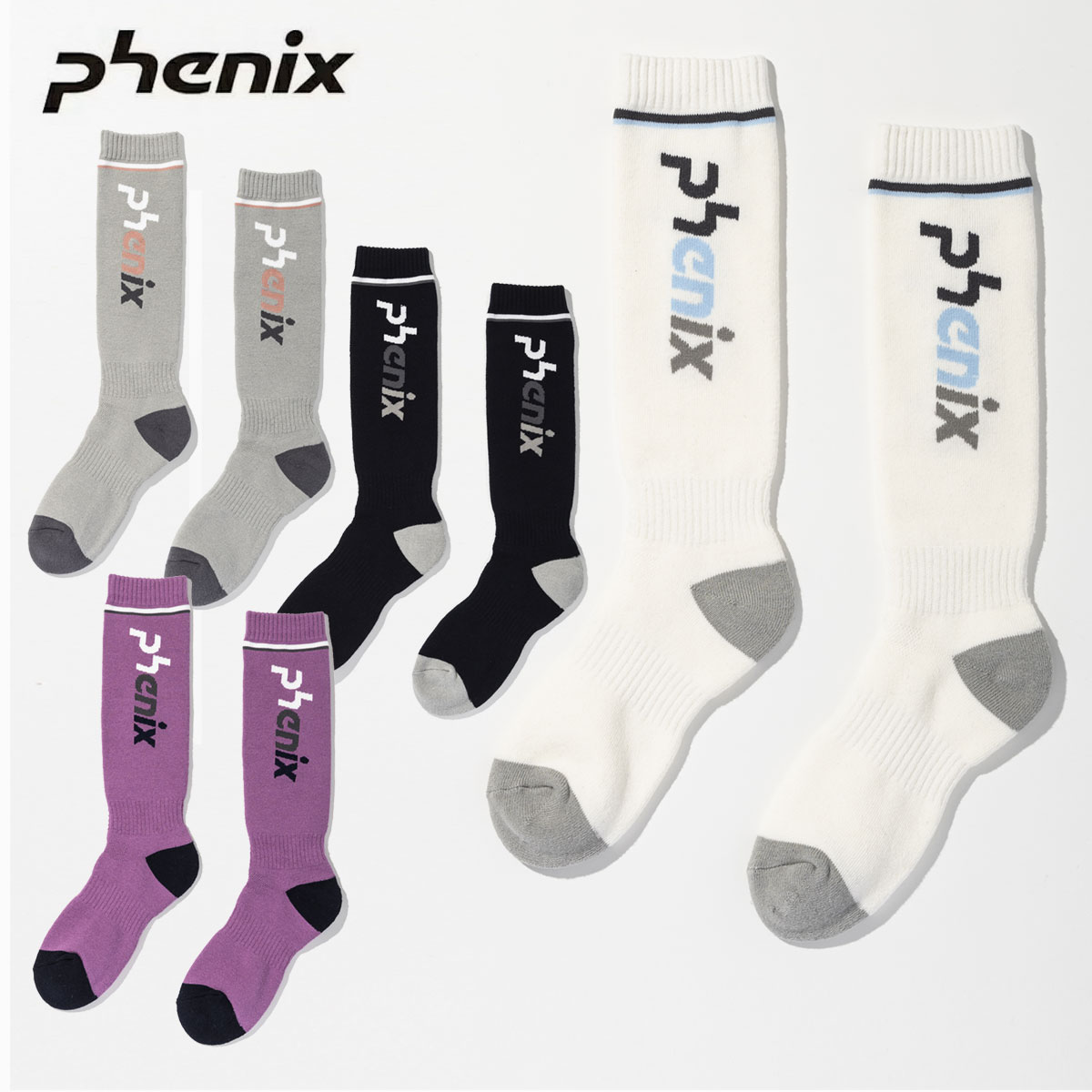 〔20261015〕PHENIX〔Women's Socks〕＜2027＞ESW26SO51 / COLOR BLOCK LOGO SKI SOCKS