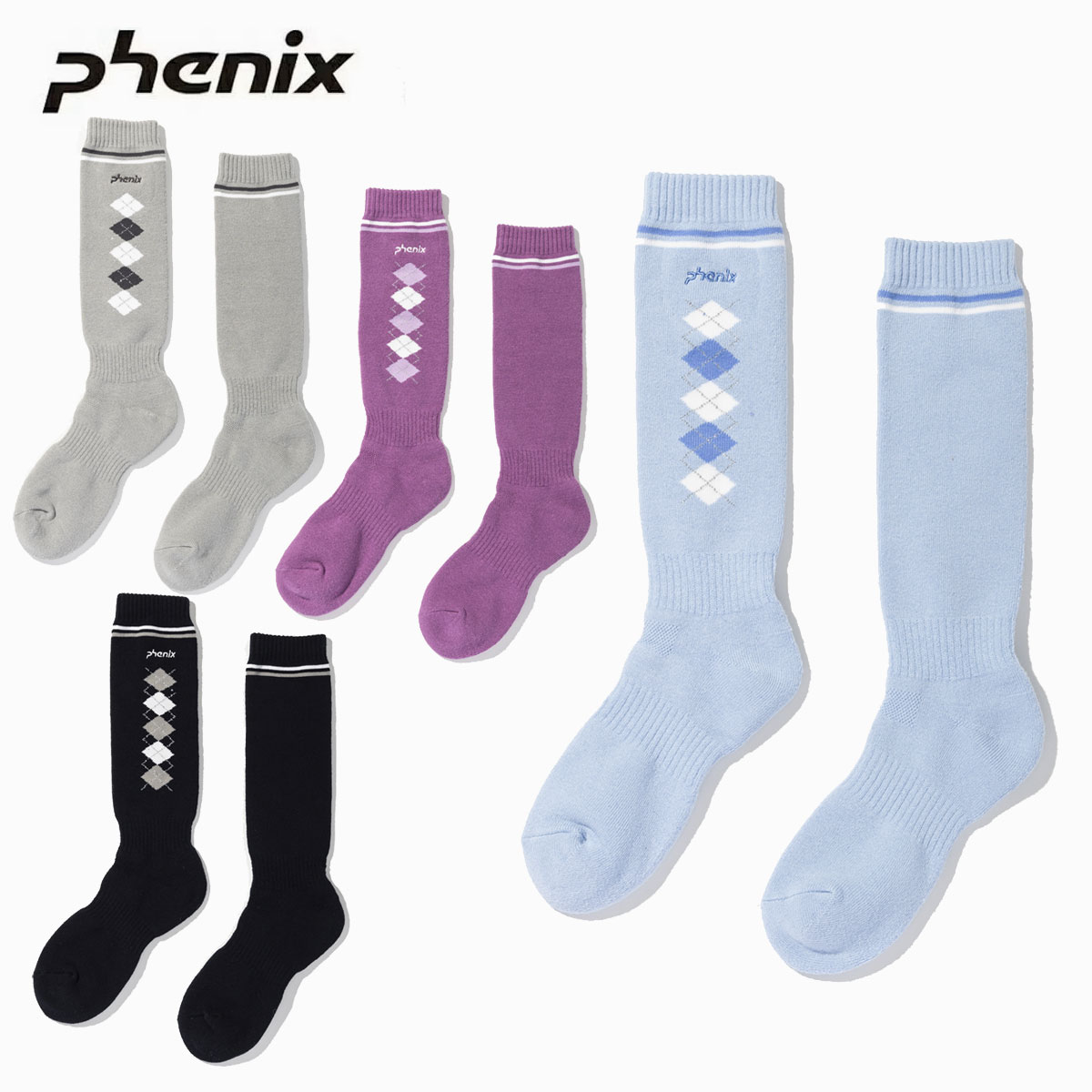 〔20261015〕PHENIX〔Women's Socks〕＜2027＞ESW26SO52 / ARGYLE MOTIF SKI SOCKS