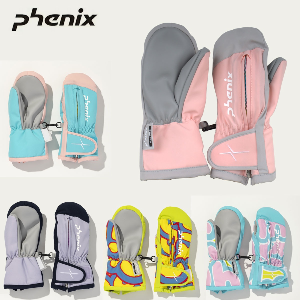 〔20261015〕PHENIX〔Kids Ski Gloves〕＜2027＞ESB26GL81 / FRONT ZIPPER MITTENS