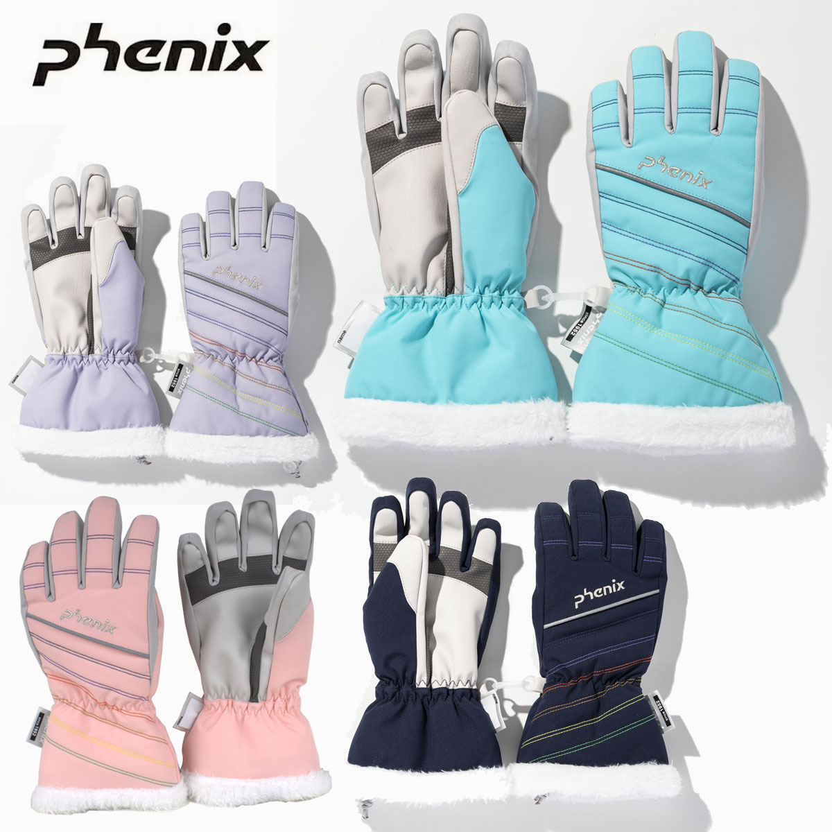 〔20261015〕PHENIX〔Kids Ski Gloves〕＜2027＞ESG26GL91 / AURORA STITCH GLOVES
