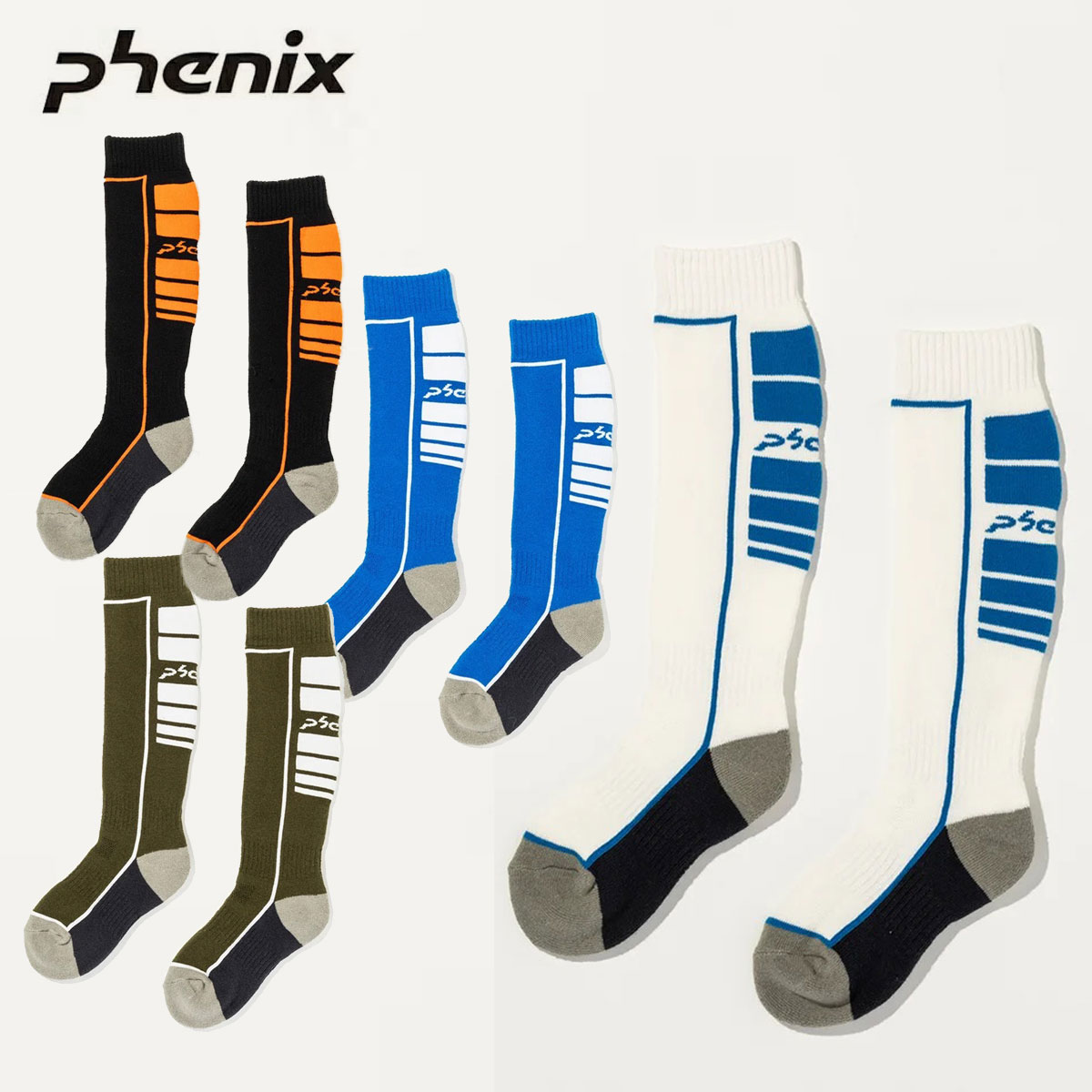 PHENIX〔袜子 儿童 少年〕＜2027＞ESB26SO82 / BOTTOM COLOR BLOCK SKI SOCKS