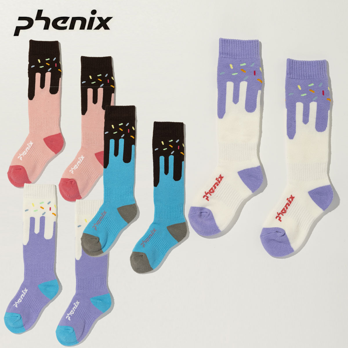 PHENIX〔袜子 儿童 少年〕＜2027＞ESG26SO91 / MELTY ICE CREAM SKI SOCKS