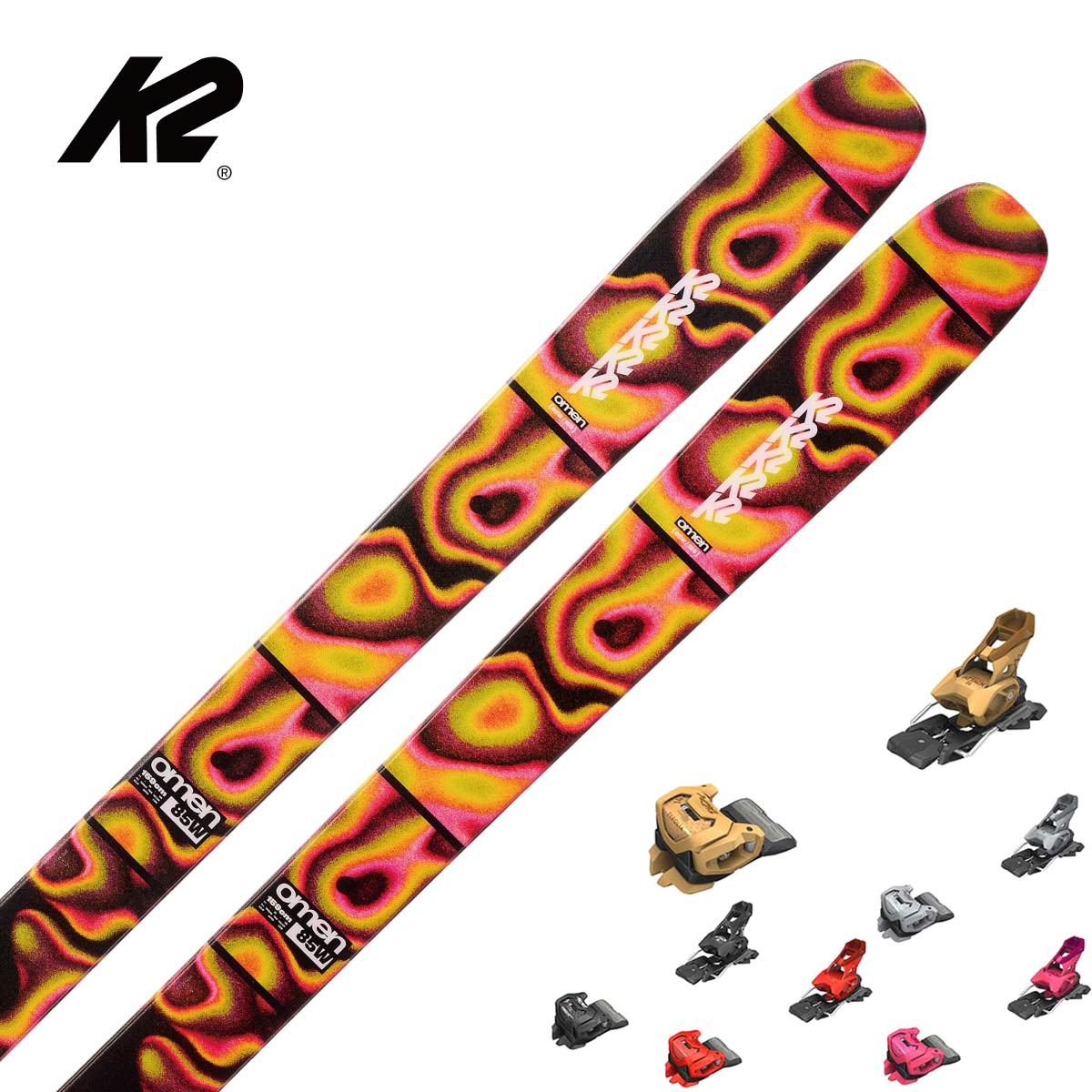 【新款预售】【特殊原因不能发中国】K2〔女款 滑雪板〕＜2027＞OMEN 85 W / KS250975 / +<27>ATTACK 14 GW