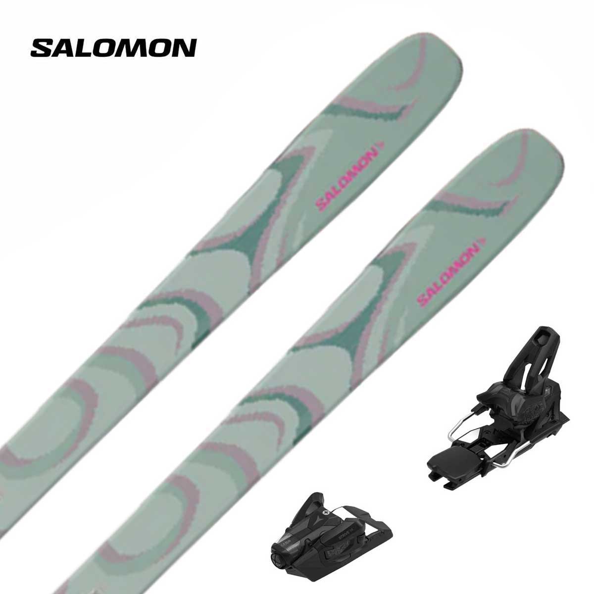 〔NNN〕SALOMON〔Women's Skis〕＜2026＞QST 100 ICEBERG GREEN[L47826000] + <27>ATOMIC STRIVE 14 MN