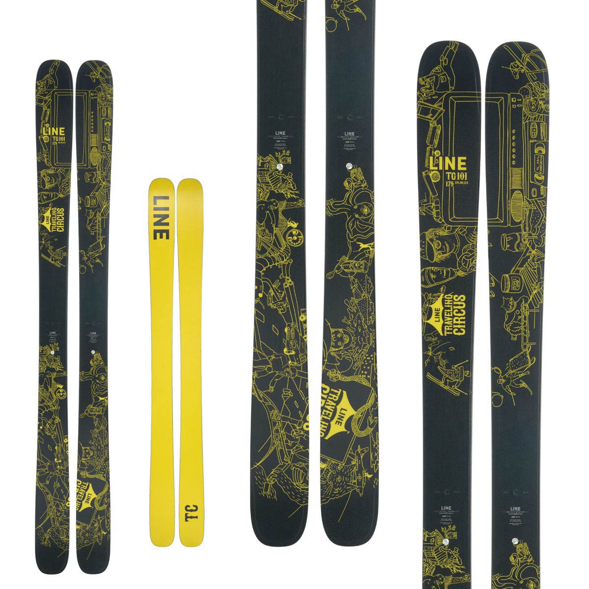 スキー LINE TRAVELING CIRCUS 101 165cm LINE〔Skis〕＜2024＞TRAVELING CIRCUS 101 / TC 101 / A230303101 +