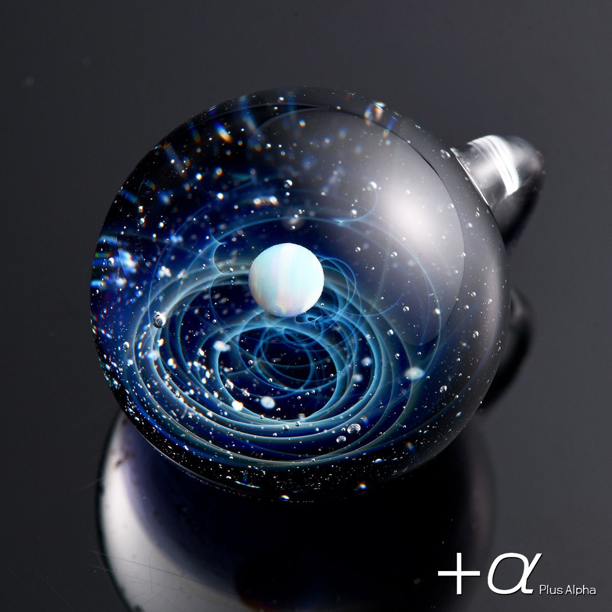 宇宙ガラス ペンダント ホワイトオパール