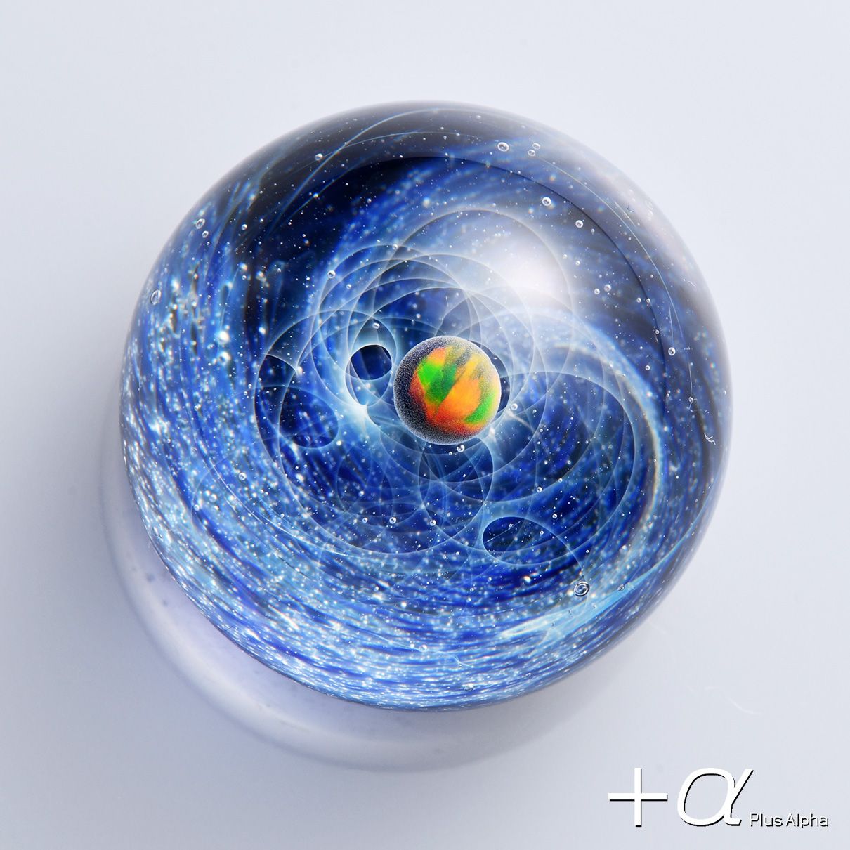 宇宙ガラスブレスレット（ブラックオパール）