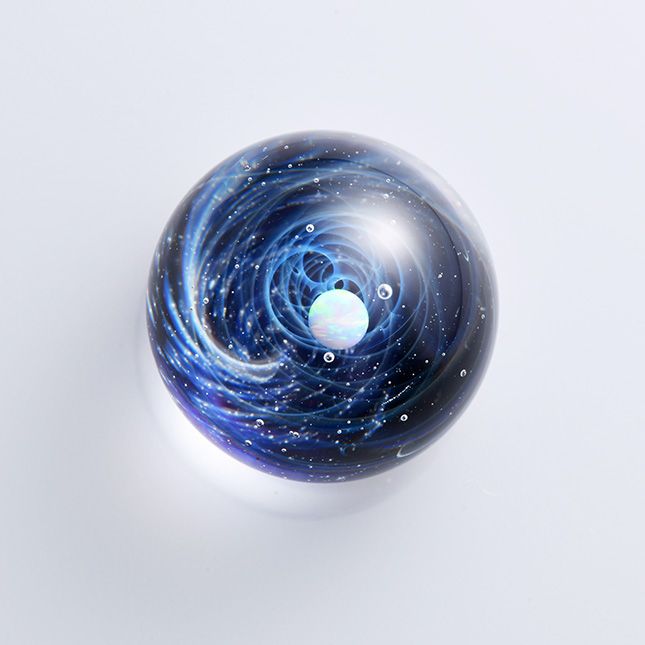 宇宙ガラスブレスレット（ホワイトオパール）