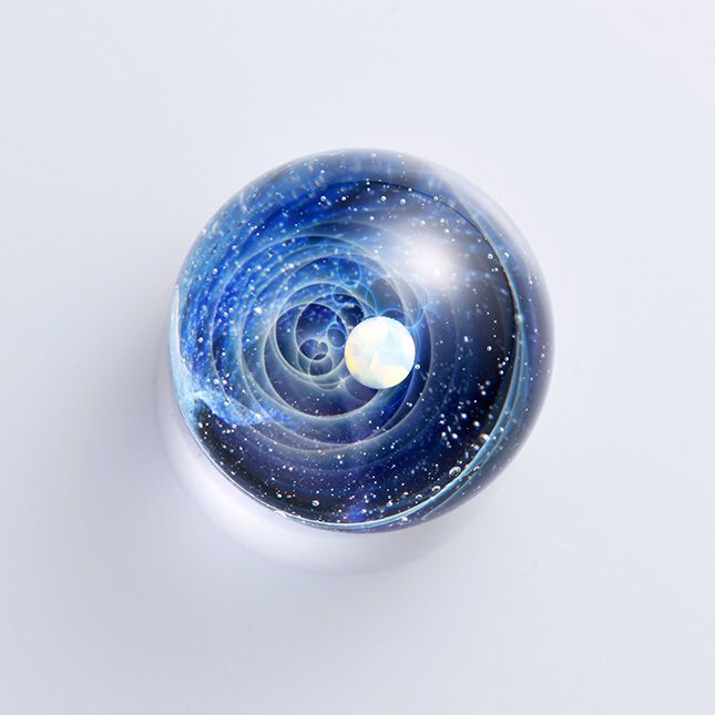 宇宙ガラスブレスレット（ホワイトオパール）