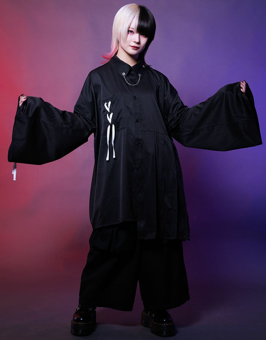 [AdaNous] Long-sleeved Lace-Up Shirt