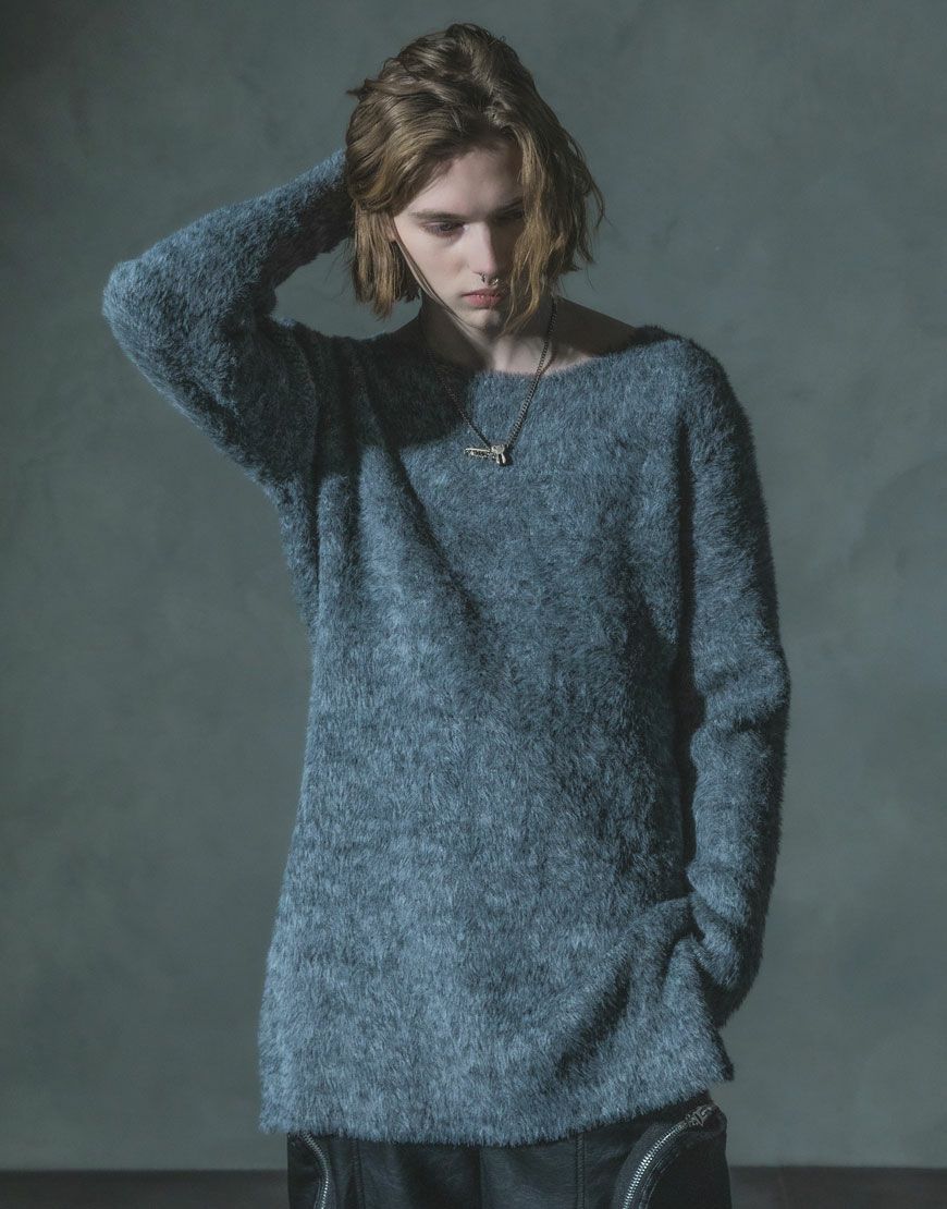 [A:LLIONCE] Long-Sleeved Feather Knit Top