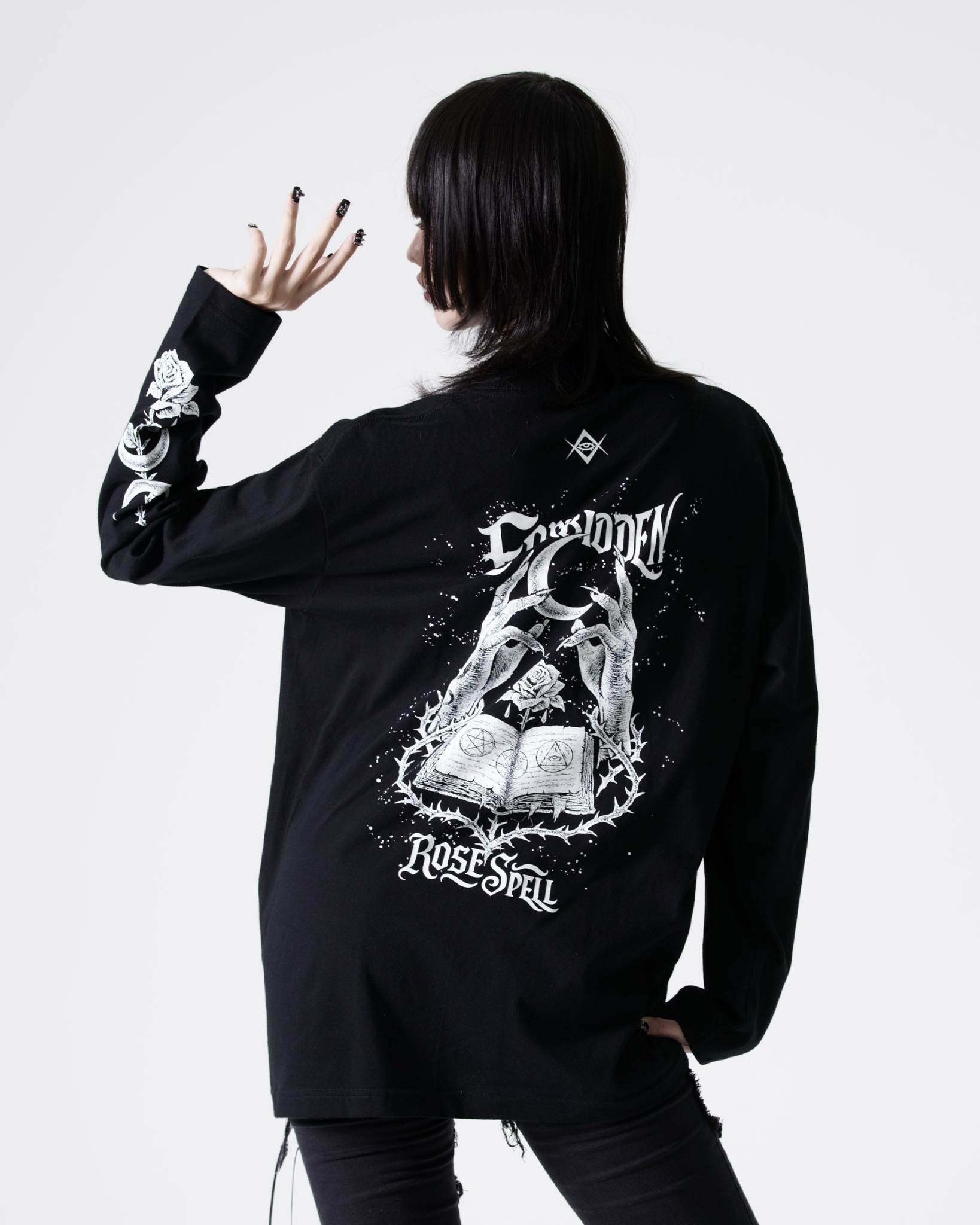 [REFLEM] Rose and Grimoire Print Long-Sleeve Tee
