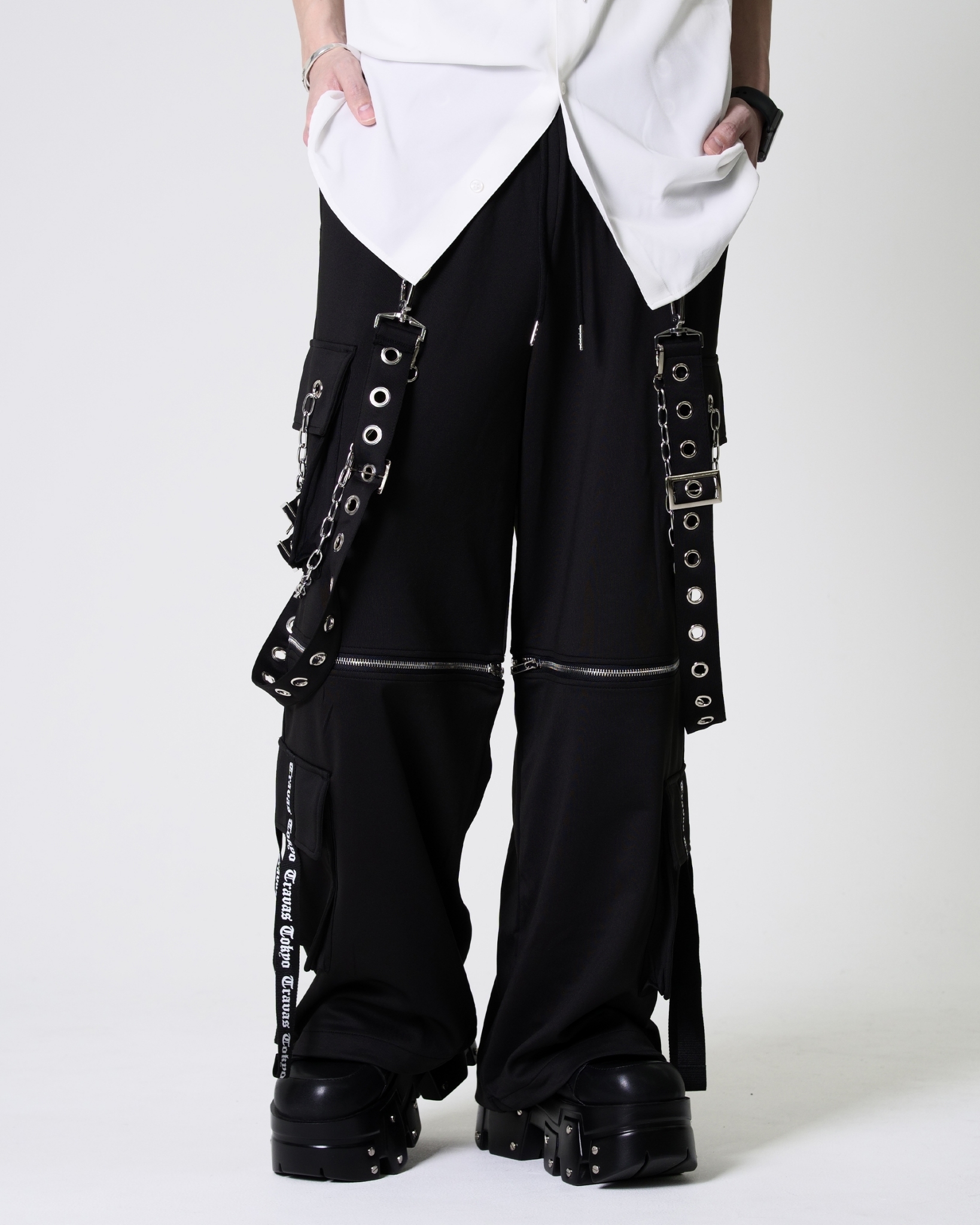[TRAVAS TOKYO] Convertible Cargo Pants with Suspender