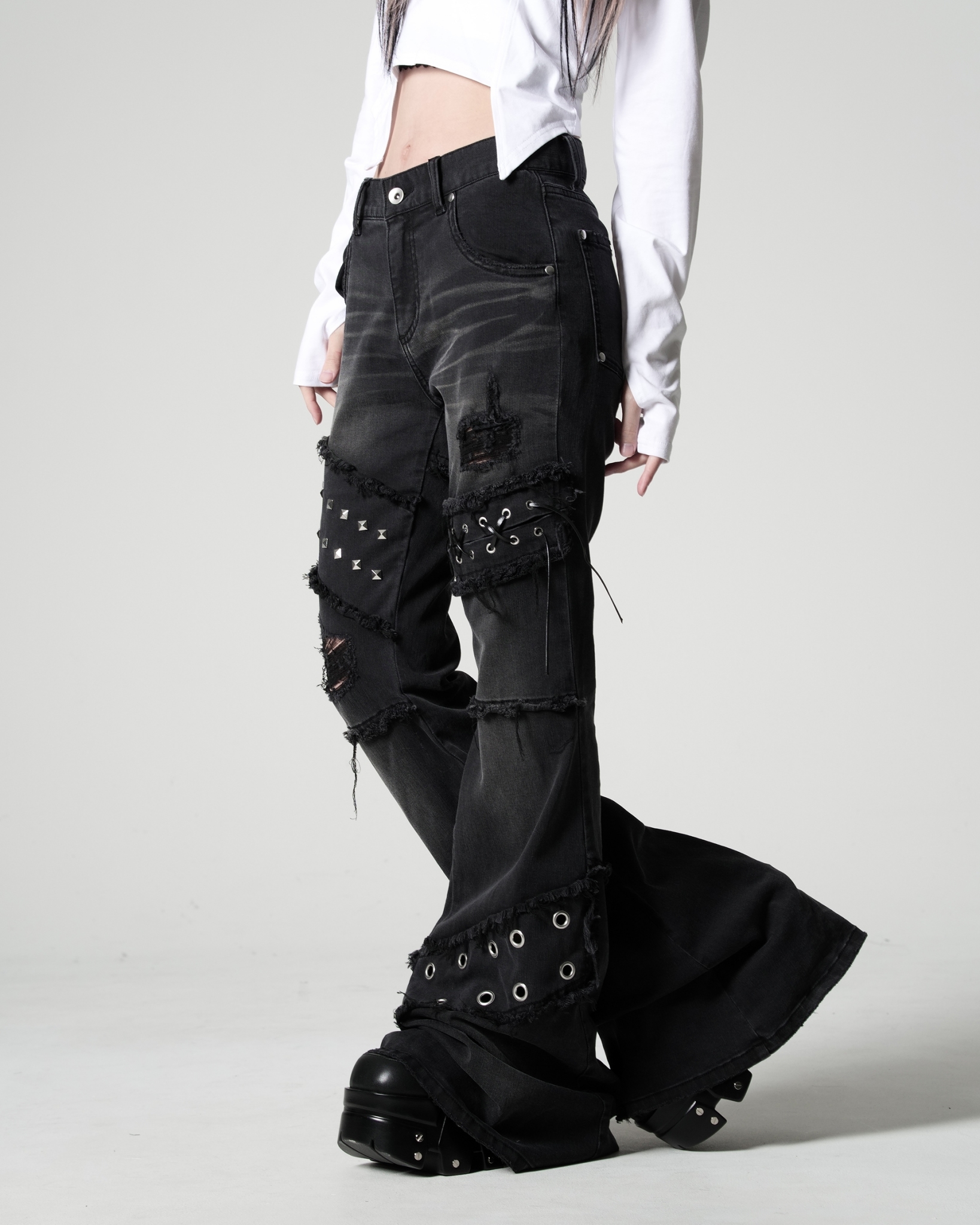 [REFLEM] Flaired Skinny Denim Pants