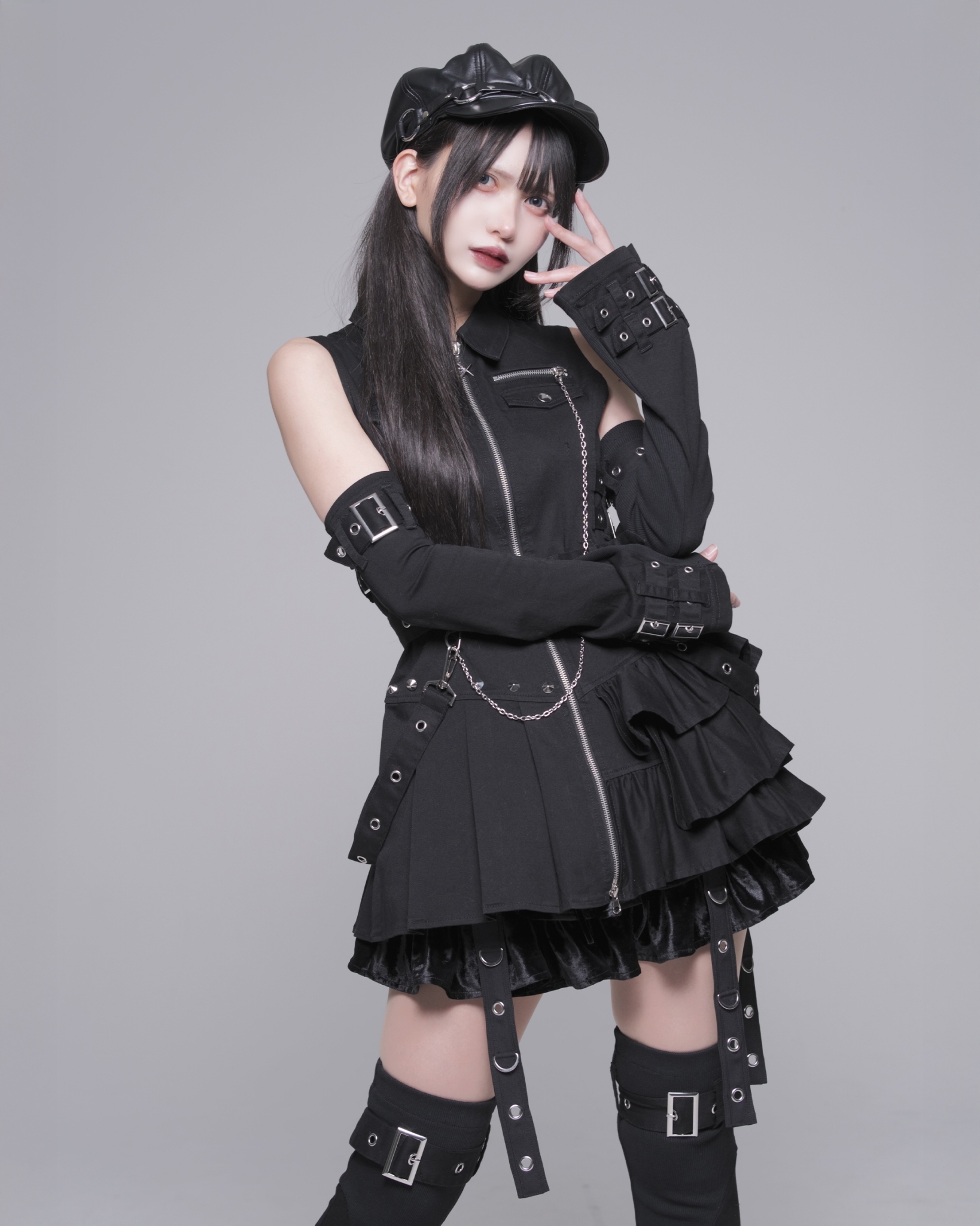 [REFLEM] Military-Style Zip-Up Dress