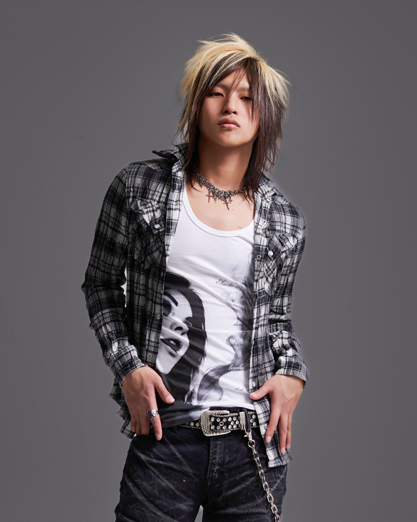[FUGA] Pigment Dyed Checked Shirt