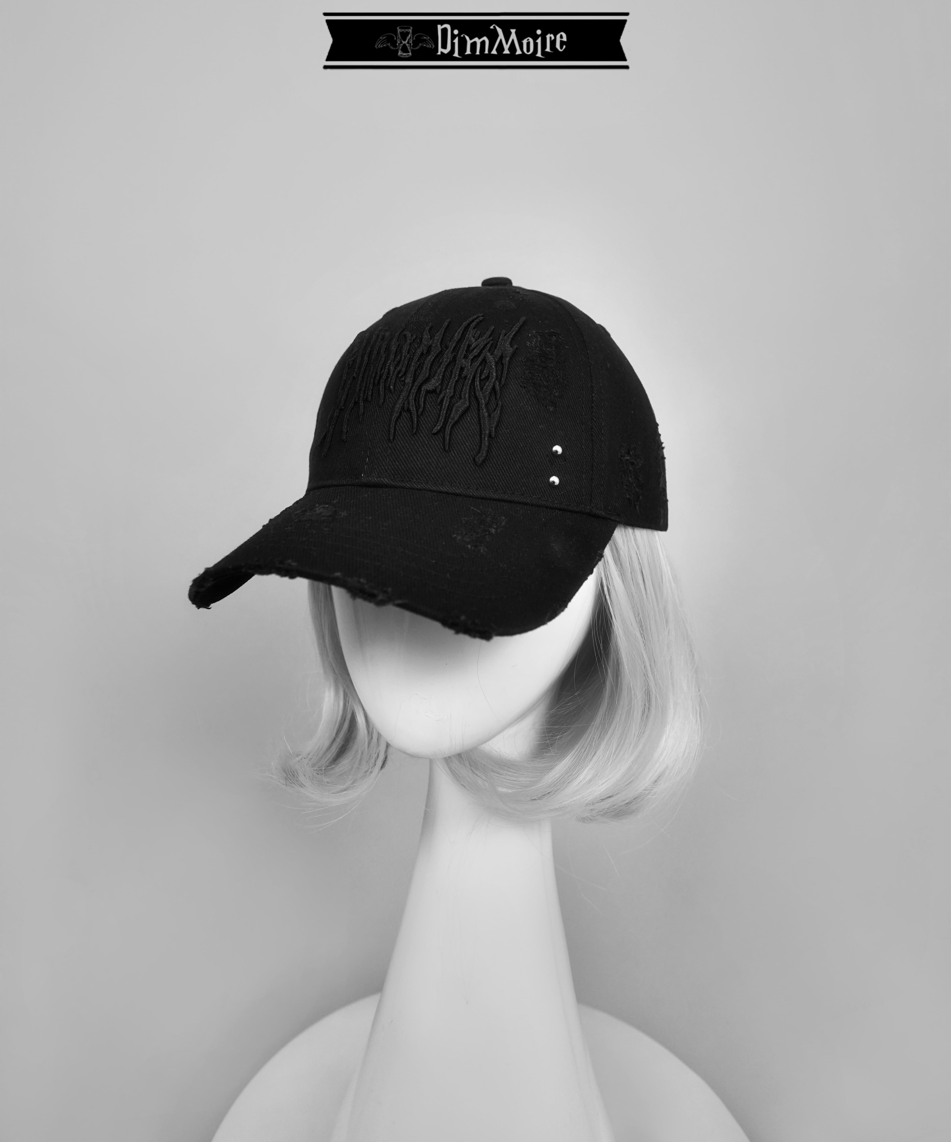 [DimMoire] Logo Embroidered Distressed Cap