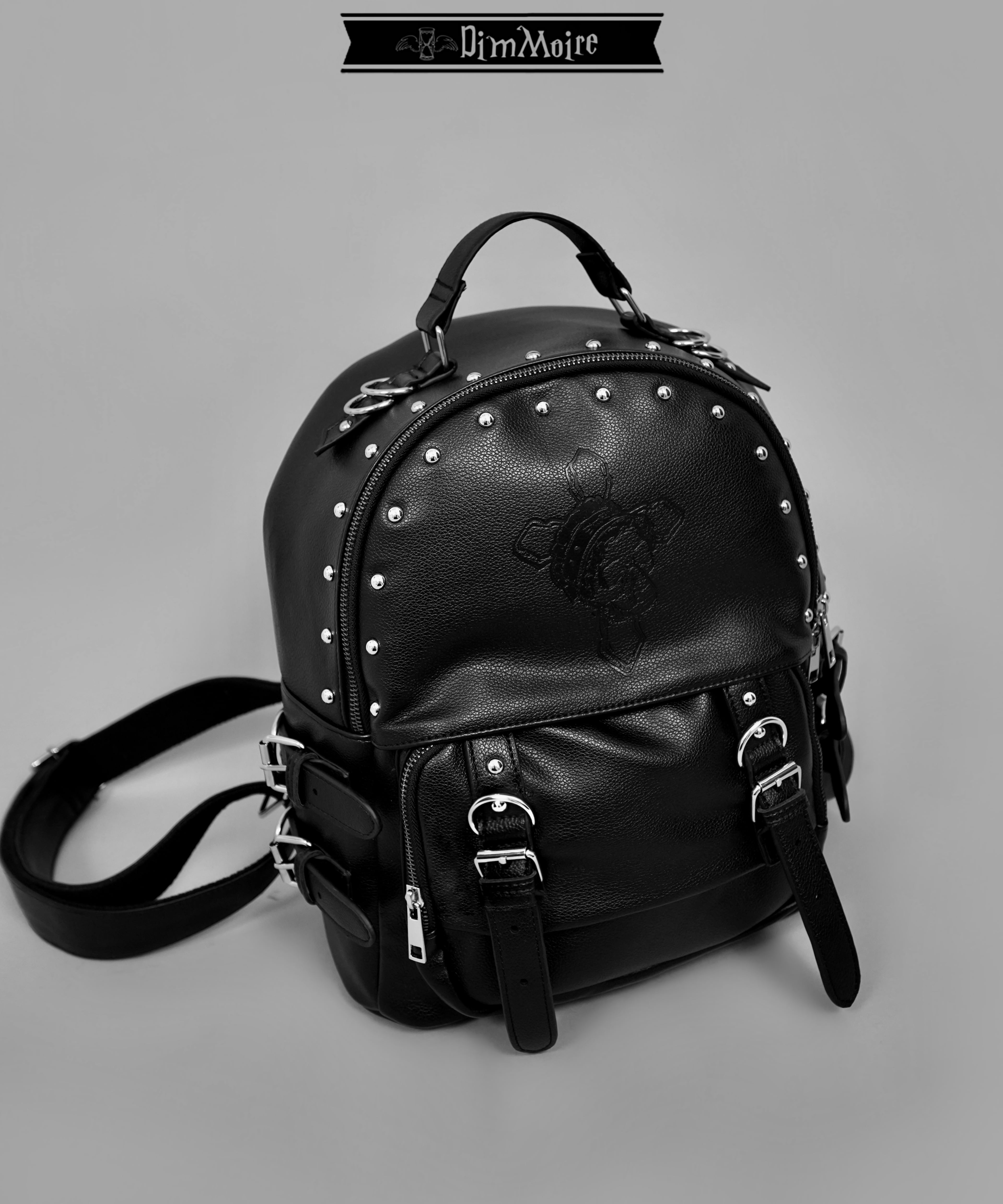 [DimMoire] Skull Embossed Studded Backpack