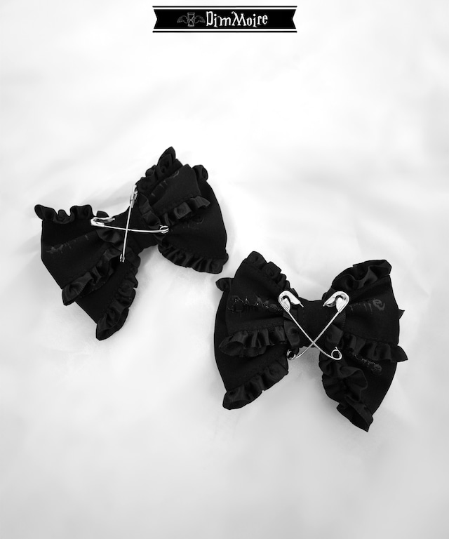 [DimMoire] [Hair Clip] & [Hair Tie] Safety Pin & Frill Ribbon
