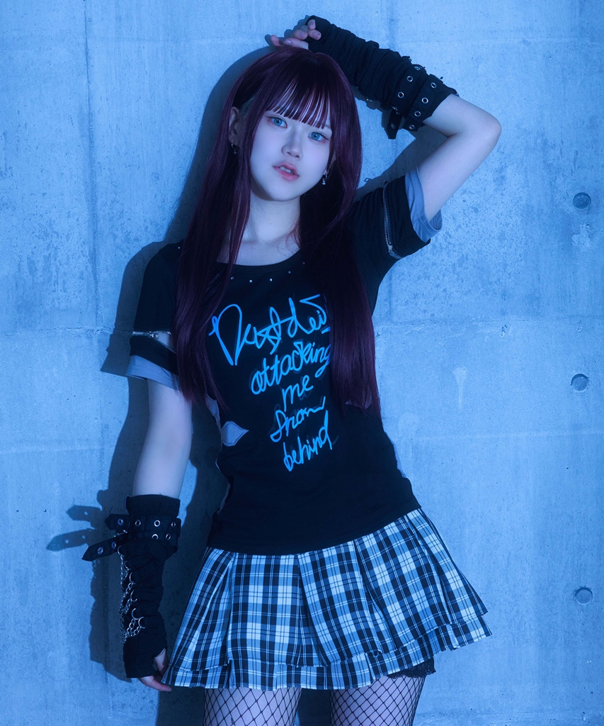 [DustDevil] Logo Banding Check Skirt with Pants