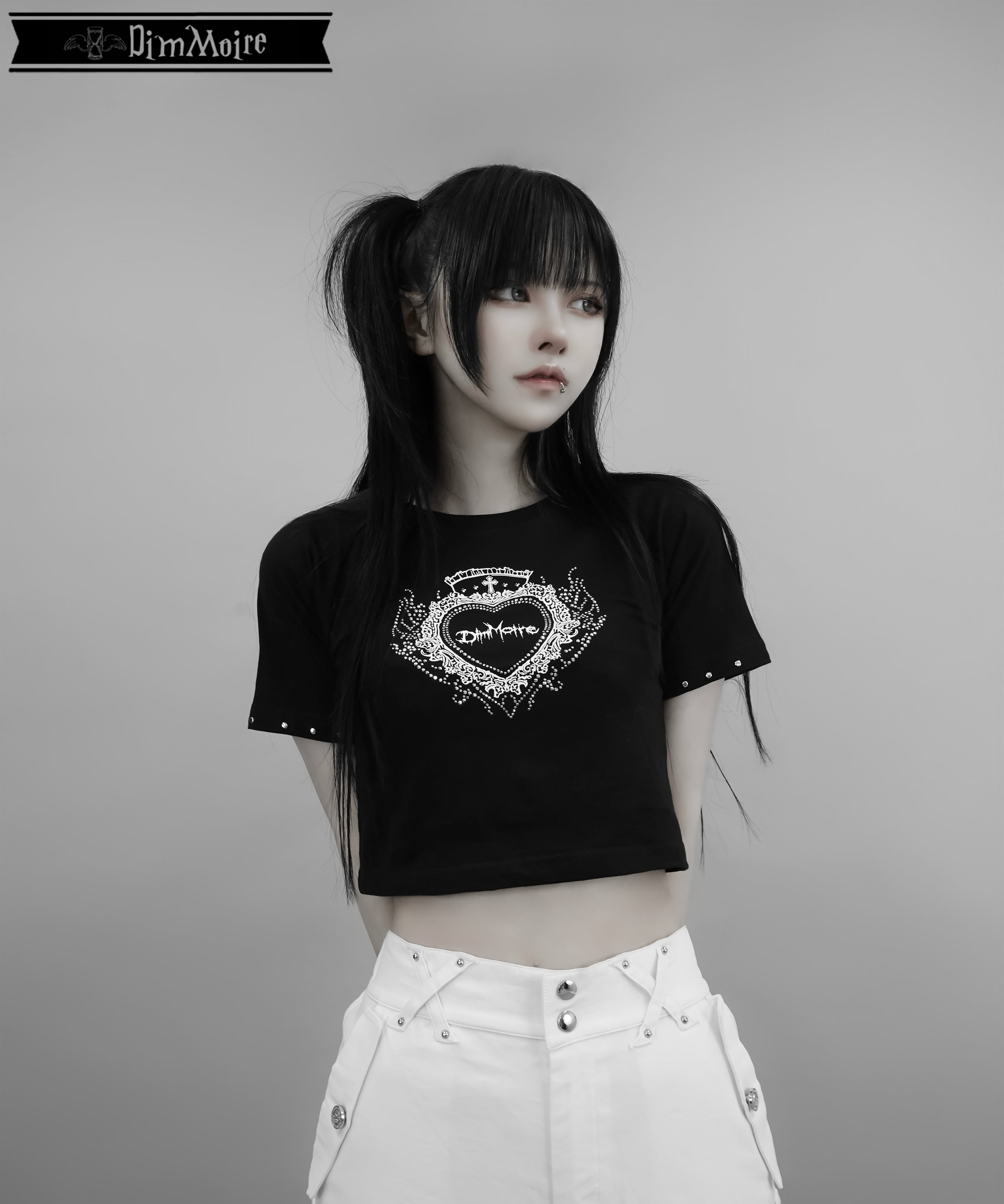 [DimMoire] Rhinestone HeartCore Mini Tee