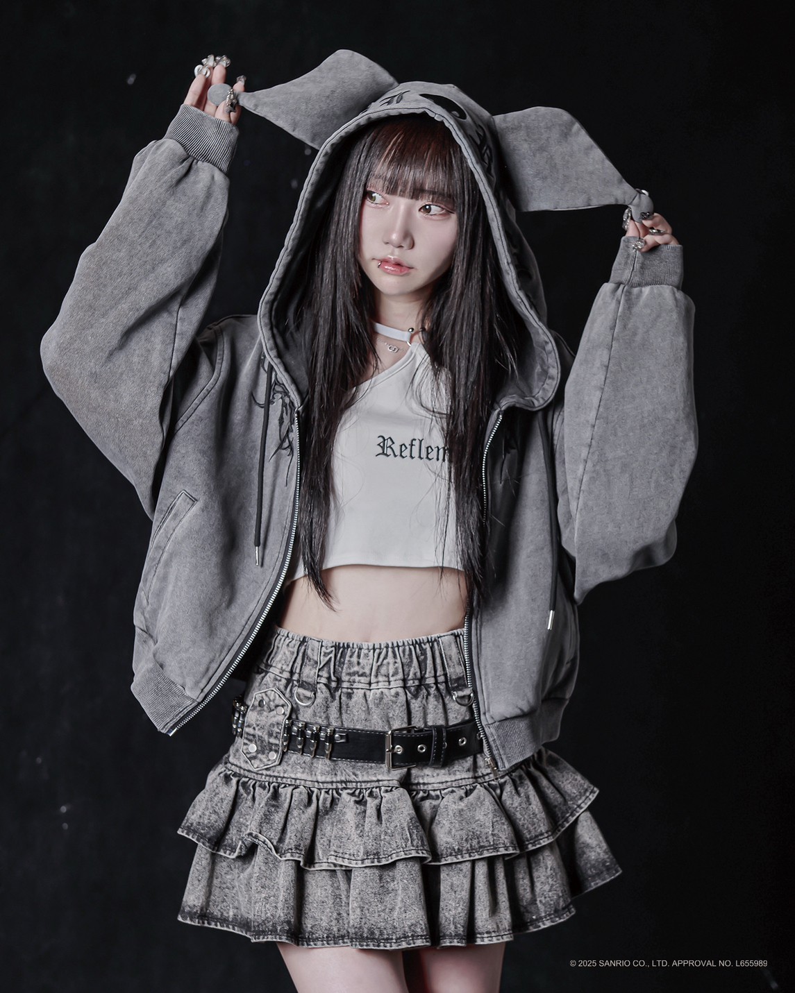 [REFLEM] REFLEM×Kuromi Cropped Hoodie