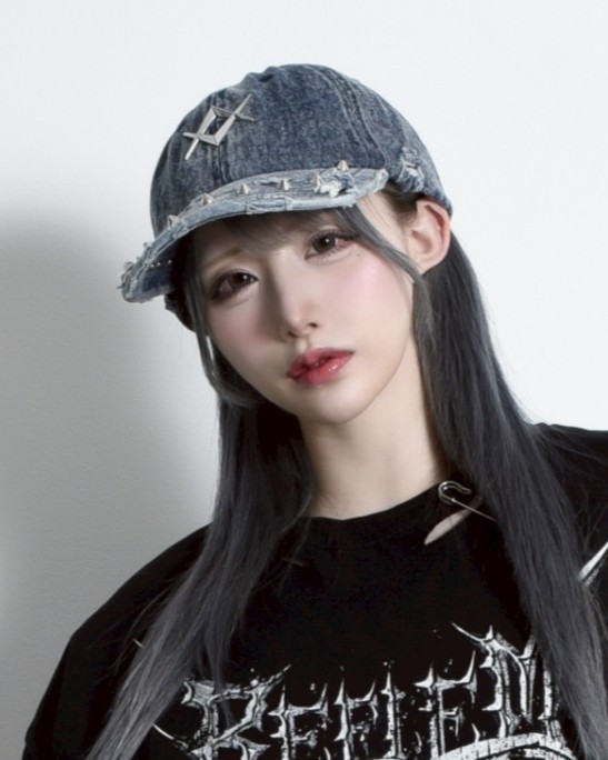 [REFLEM] Damaged Denim Cap