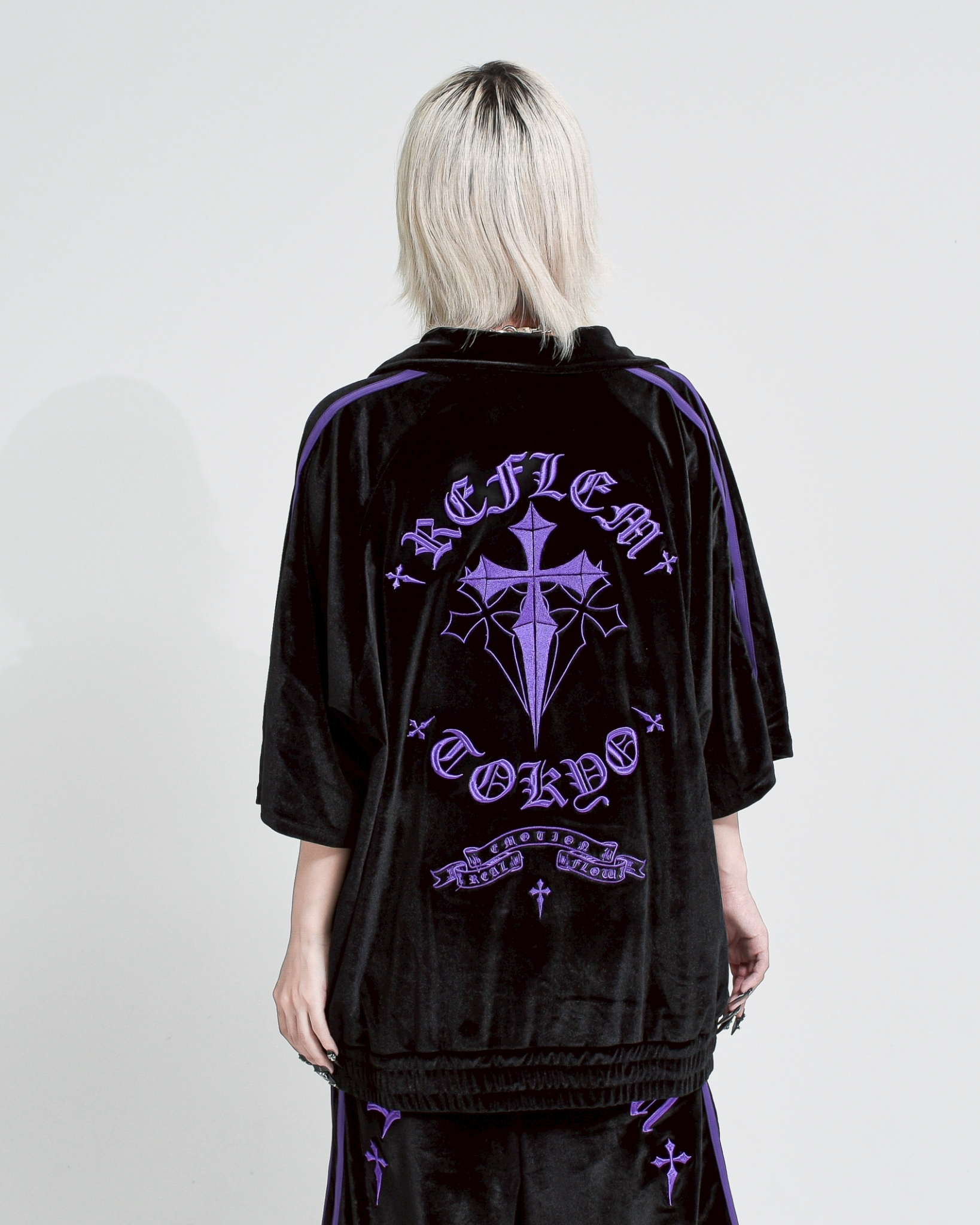 [REFLEM] Cross Embroidered Track Jacket