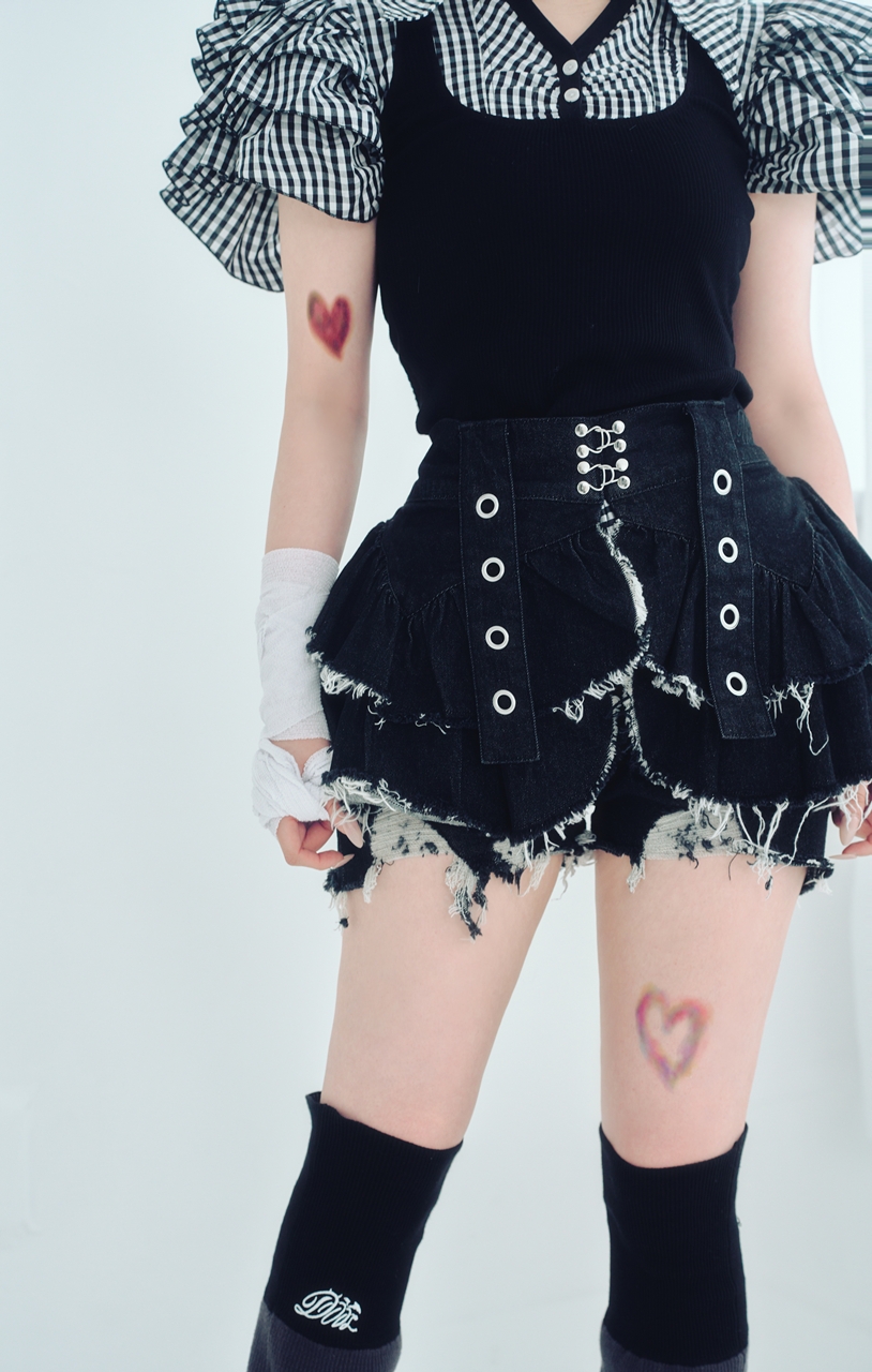 [DustDevil] Rock Devil Wrap Skirt & Devil Ribbon Shorts