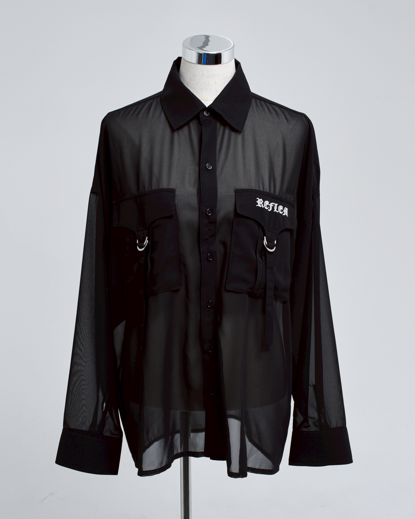 [REFLEM] Sheer Shirt with Breast Pockets