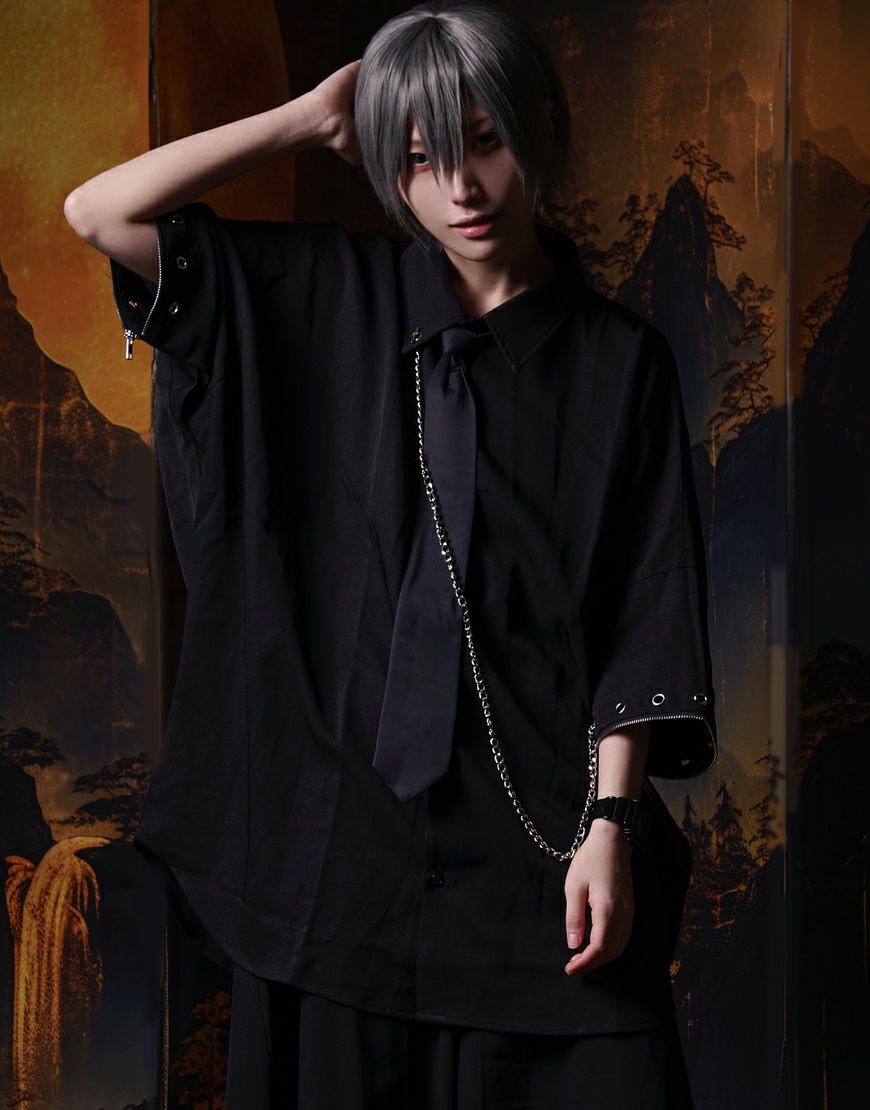 [ililil] Necktie Shirt with Chain