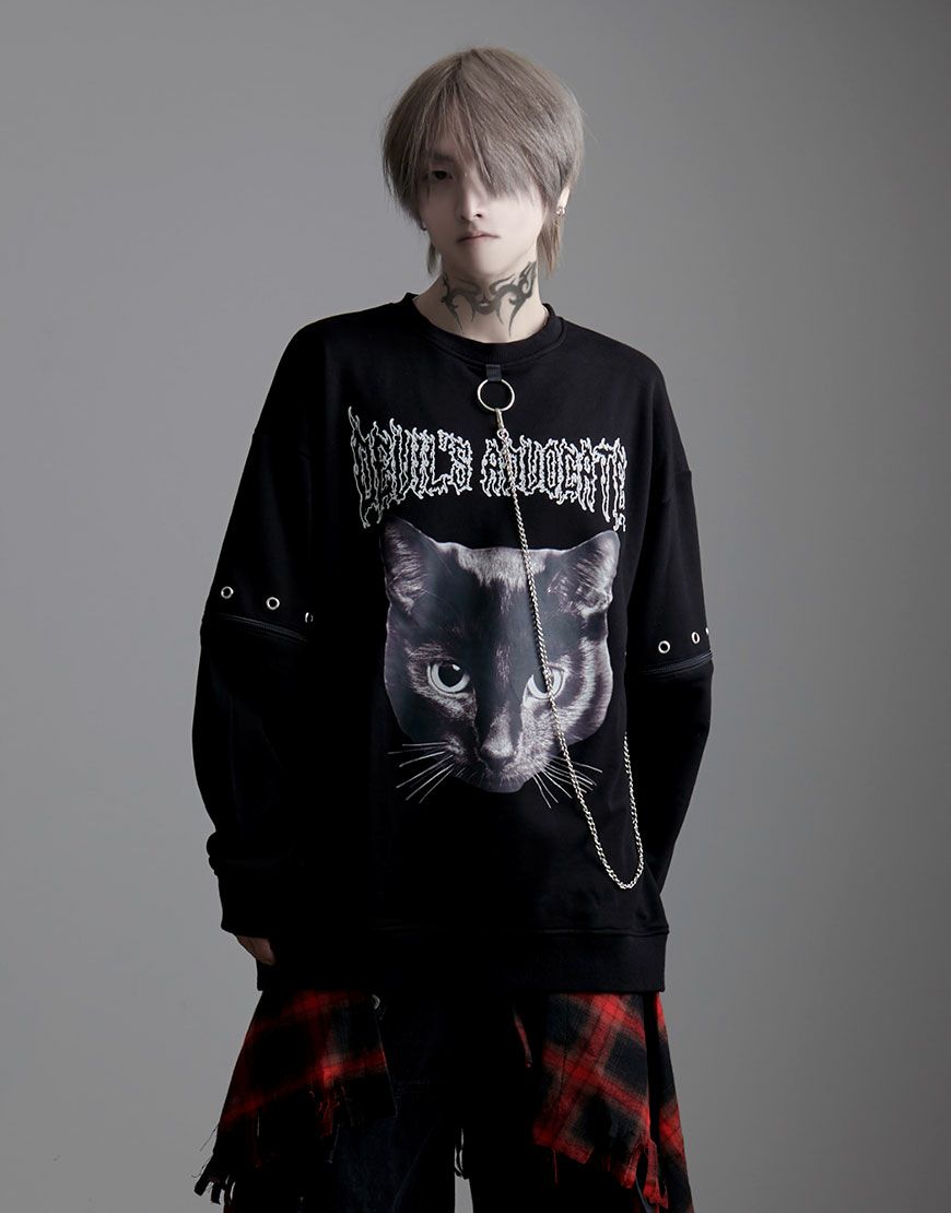 [ililil] Devil's Advocate Cat Sweatshirt