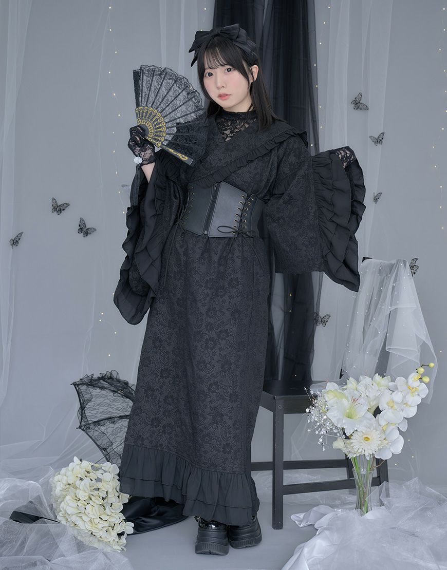 [ililil] Graceful Jirai Girly's Kimono-Style Sailor 2-Piece Set (Yukata)