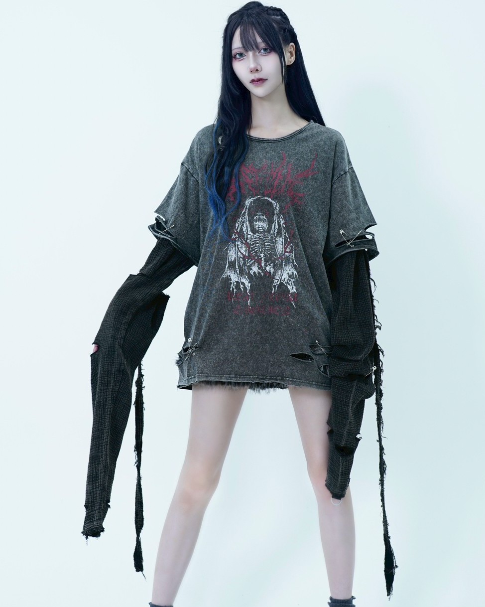 [REFLEM] Layered Super-Long Sleeved Tee