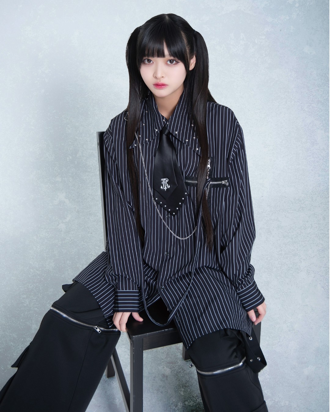 [TRAVAS TOKYO] Neck-Tie Shirt with Straps