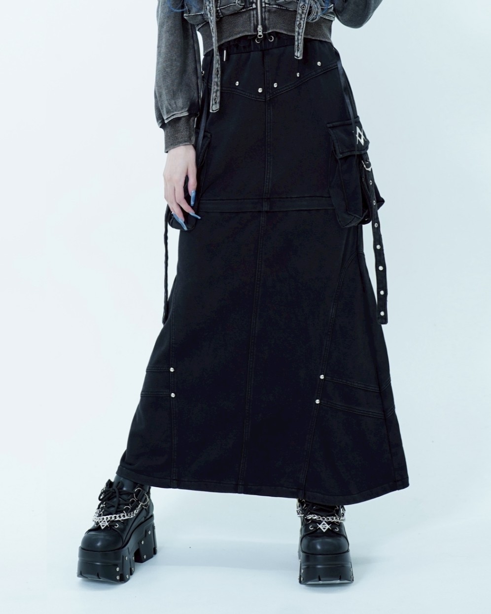 [REFLEM] Convertible Long Cargo Skirt