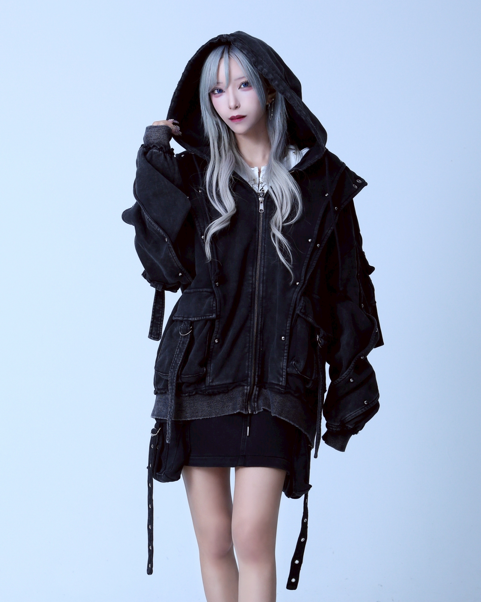 [REFLEM] Heavy Layered Zip-Up Hoodie