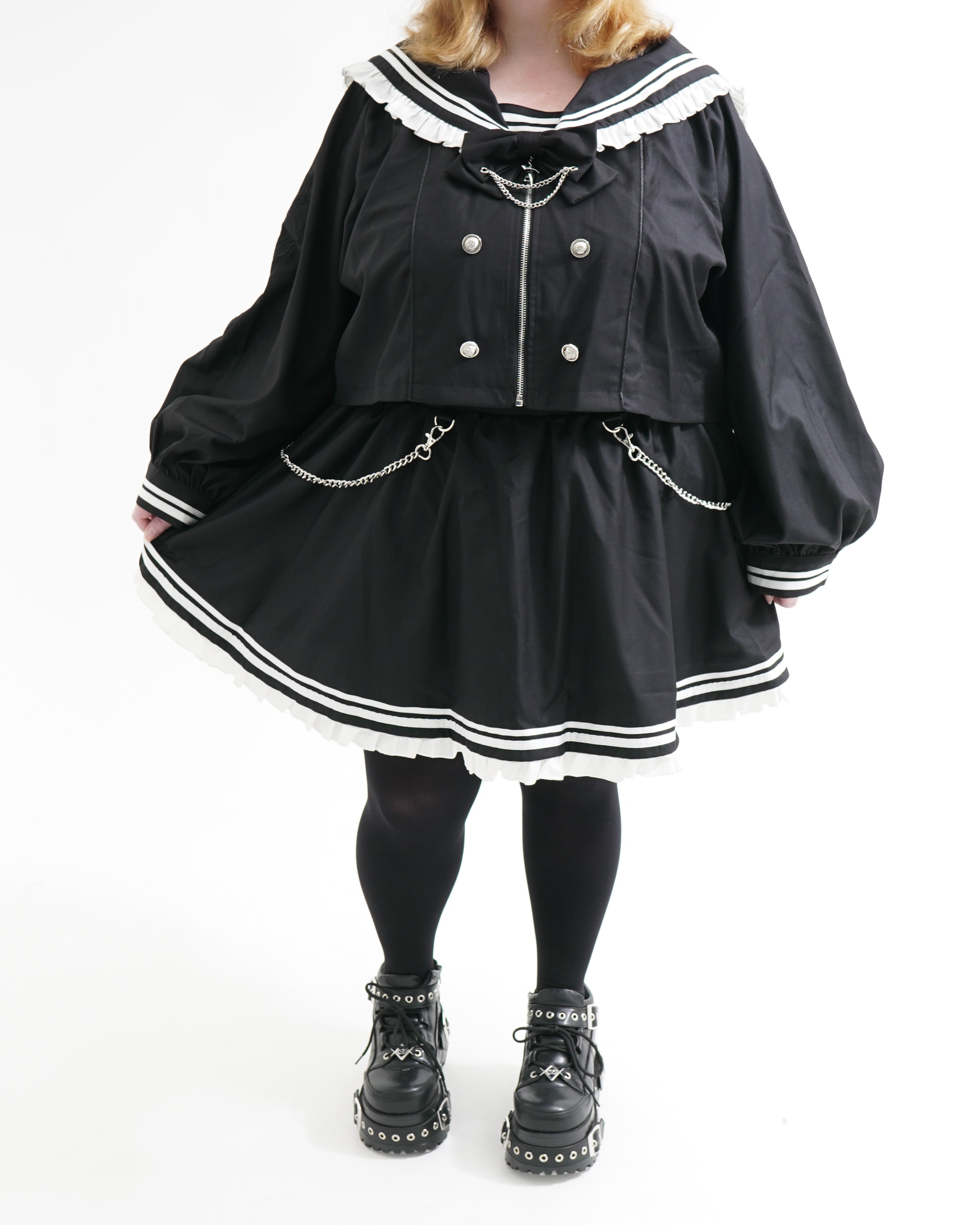 [TRAVAS TOKYO] Frilly Sailor Two-Piece Set [PLUS SIZE]