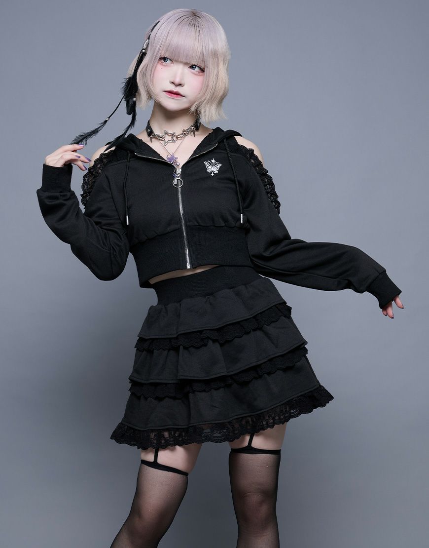 [ililil] † Graduating from Pien † Hoodie & Tiered Skirt Set