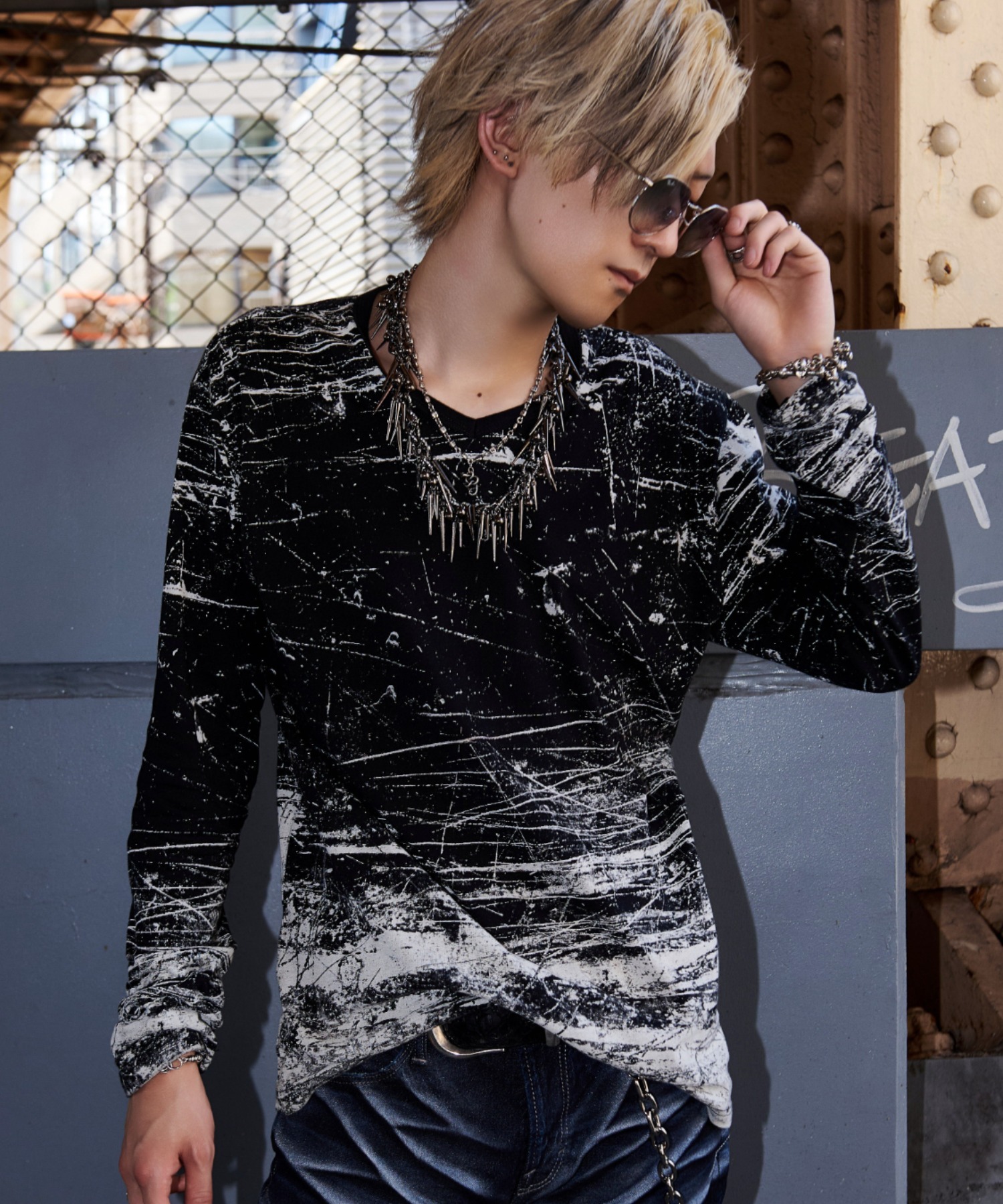[FUGA] All-Over Print Long-Sleeved Top